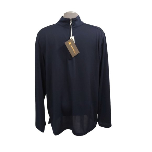 Harriton M748 Men Large Advantage Snag Protection Quarter-Zip Navy Golf Shirt - Picture 1 of 11